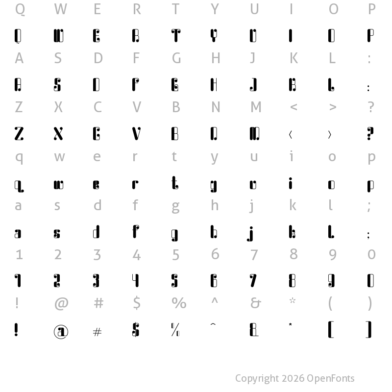 Character Map of Waterlord Regular