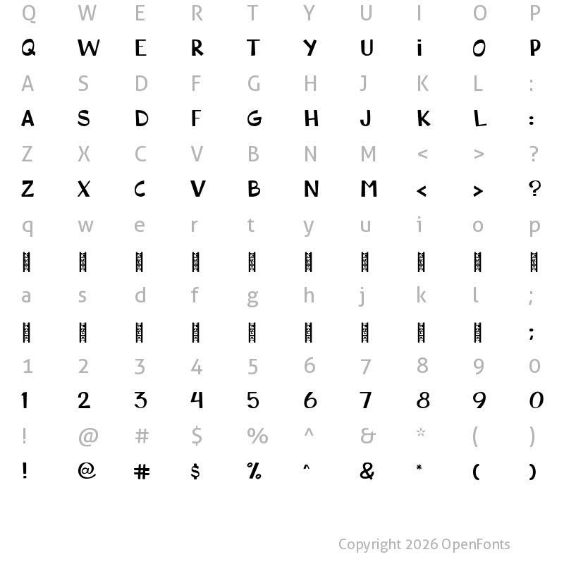Character Map of WATERSPRING Regular