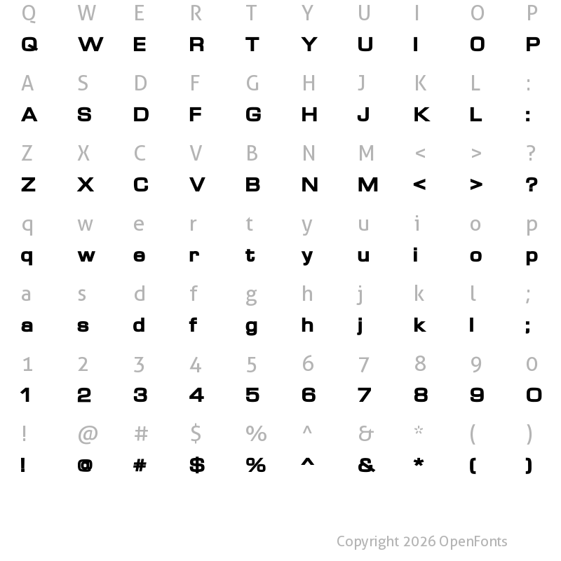 Character Map of Waukegan LDO Extended Black Regular