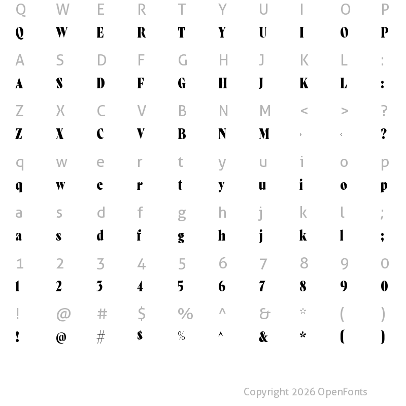 Character Map of Wayfinder CF Extra Bold