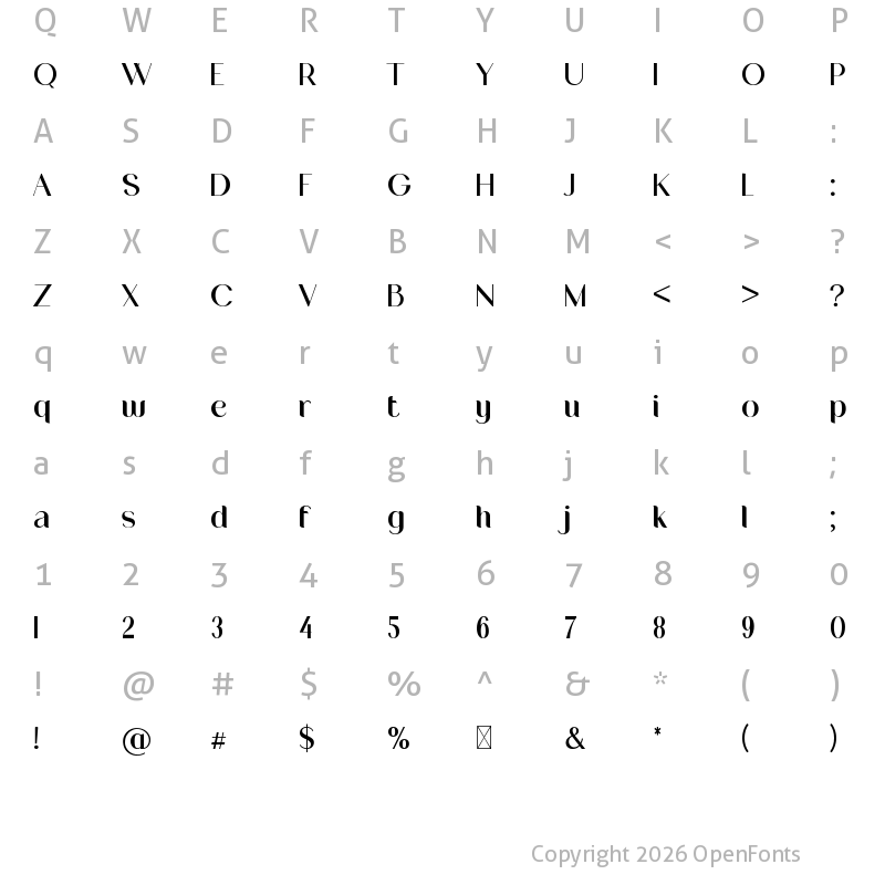 Character Map of Waylimo Regular