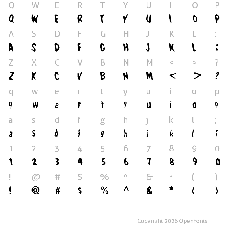 Character Map of WBX_Domin8 Regular