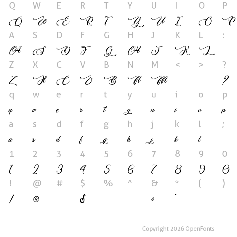 Character Map of Weather Sunday - Personal Use Regular