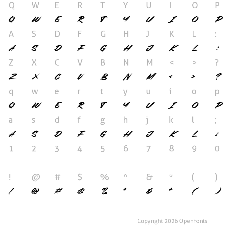 Character Map of Webrush Regular