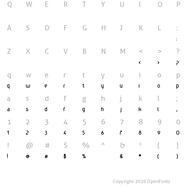 Character Map of wec Regular