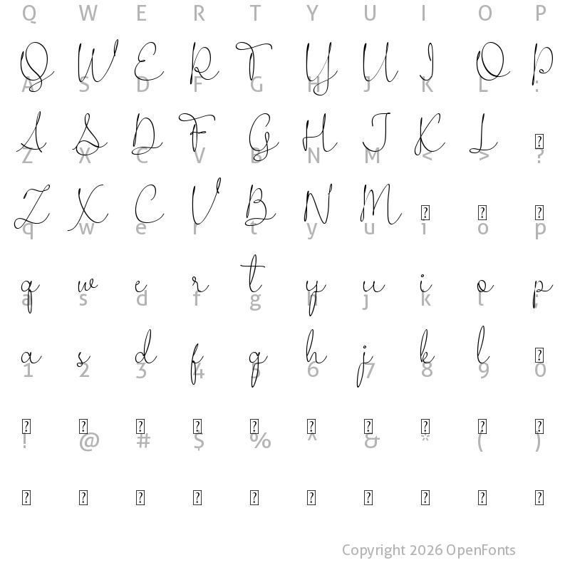 Character Map of Wedding Ampersand Regular