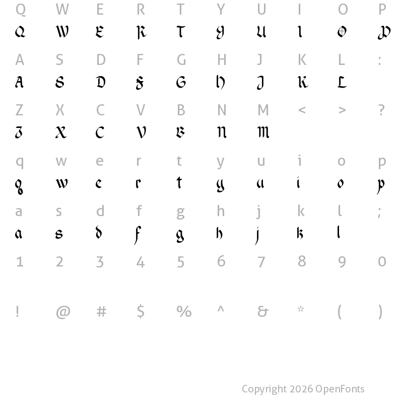 Character Map of Wendell v1 Regular