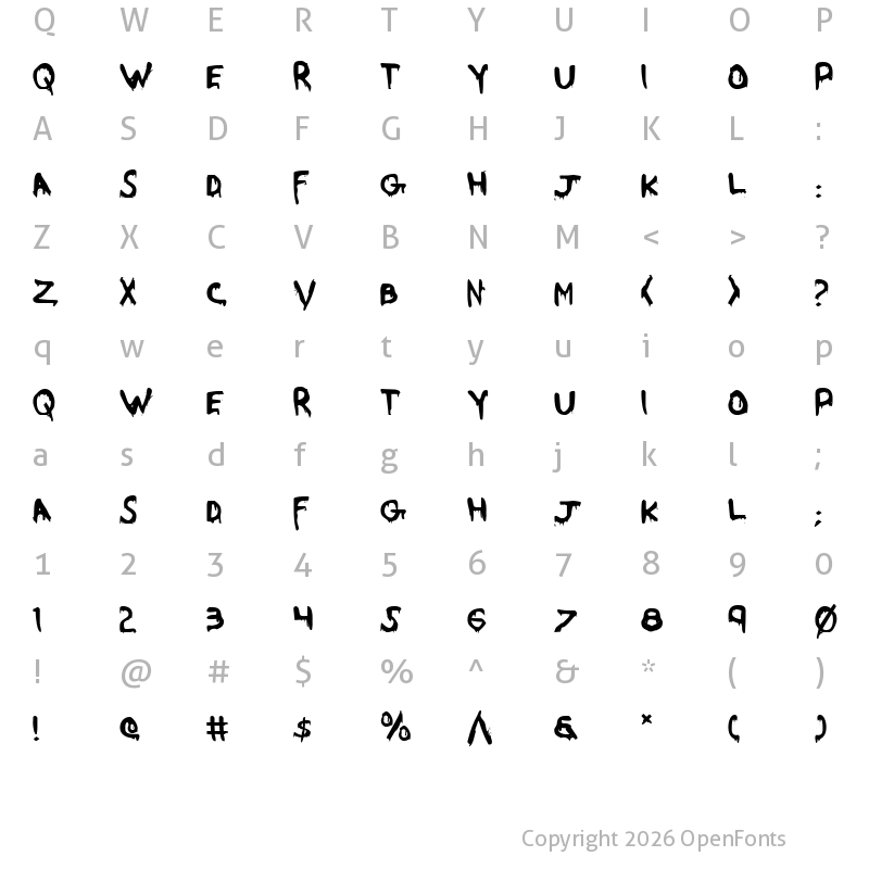 Character Map of Were-Beast Regular