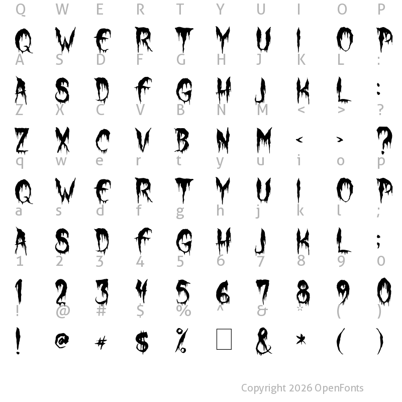 Character Map of Werewolf Moon Regular