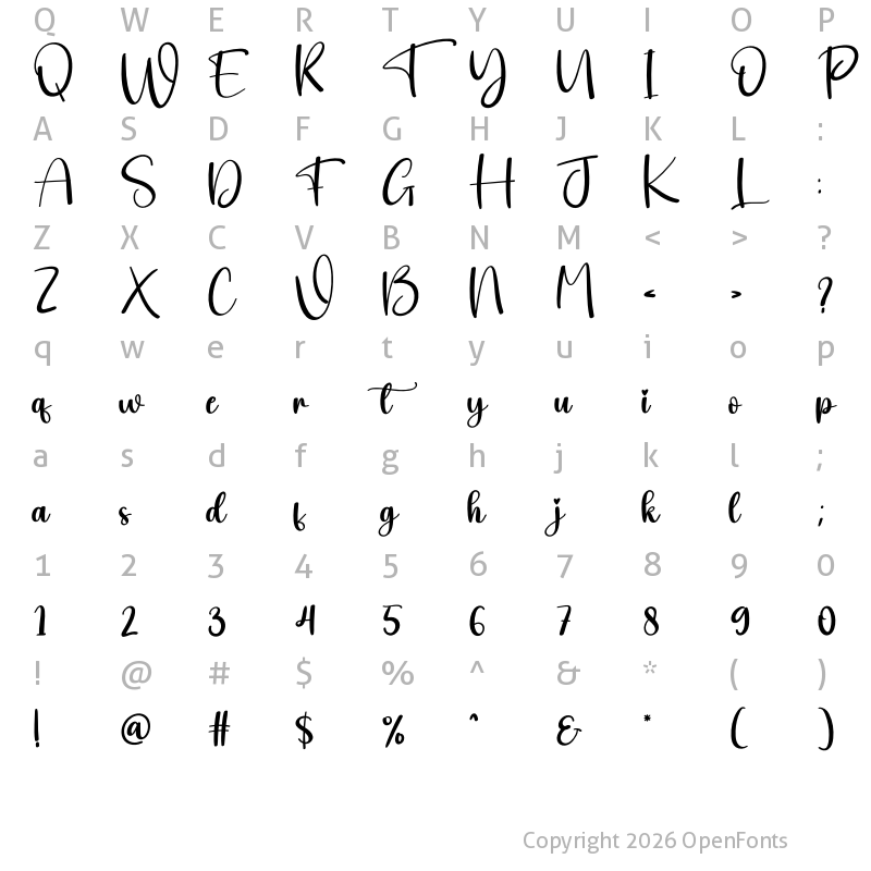 Character Map of Westering Regular