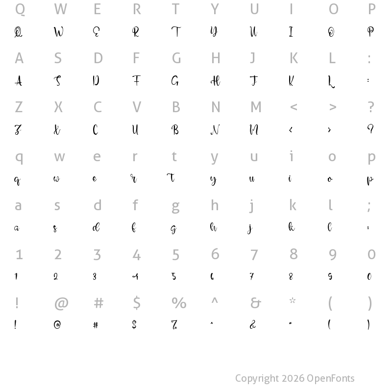 Character Map of Western Sydney Regular