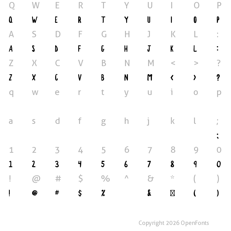 Character Map of Westfalia Regular