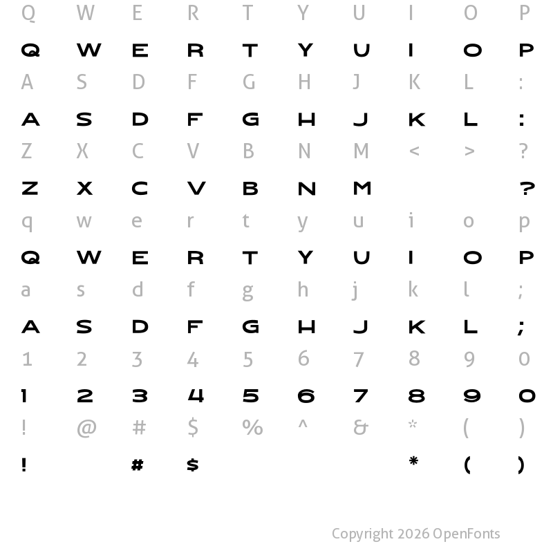 Character Map of Whirly Birdie Regular