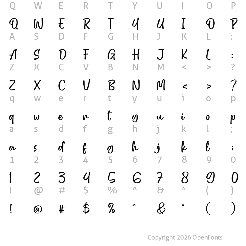 Character Map of Whistle Melody Regular