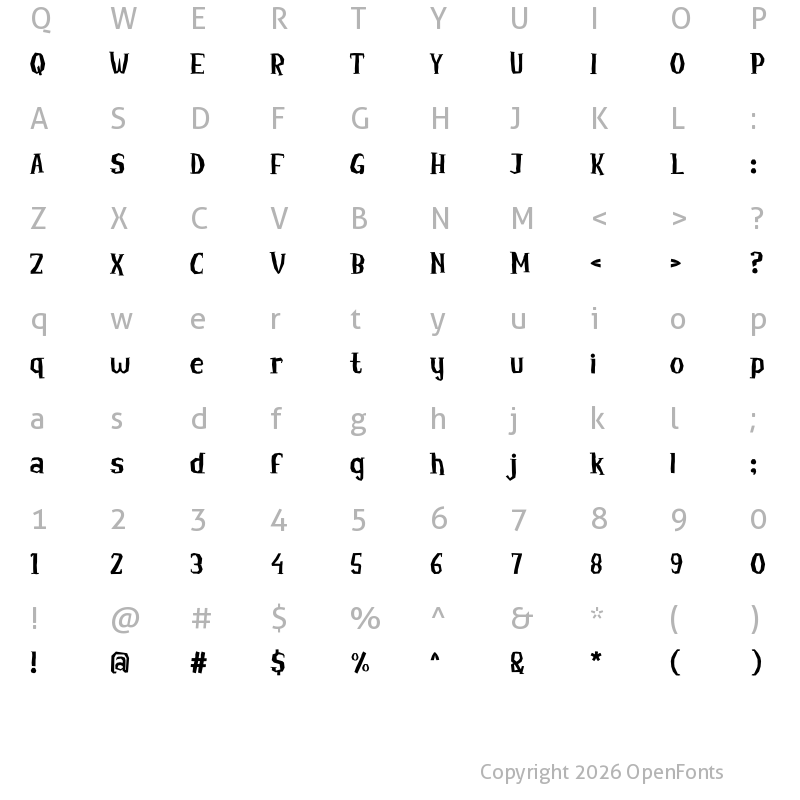 Character Map of White-Fang Regular