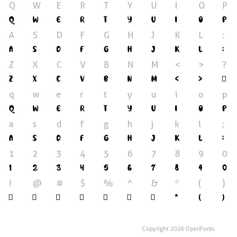 Character Map of White Qwarto Regular