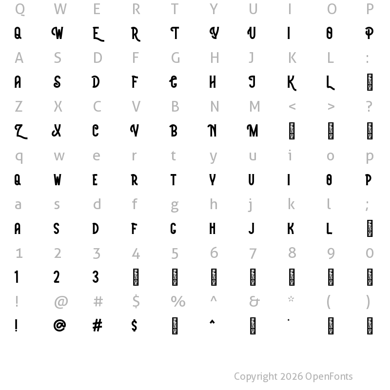 Character Map of White Rainbow - Personal Use Regular