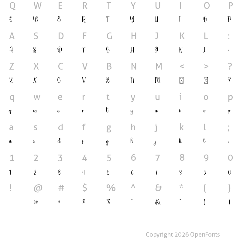 Character Map of Whitebook Regular