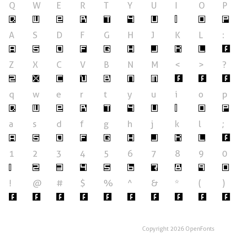 Character Map of whiteonbox Regular