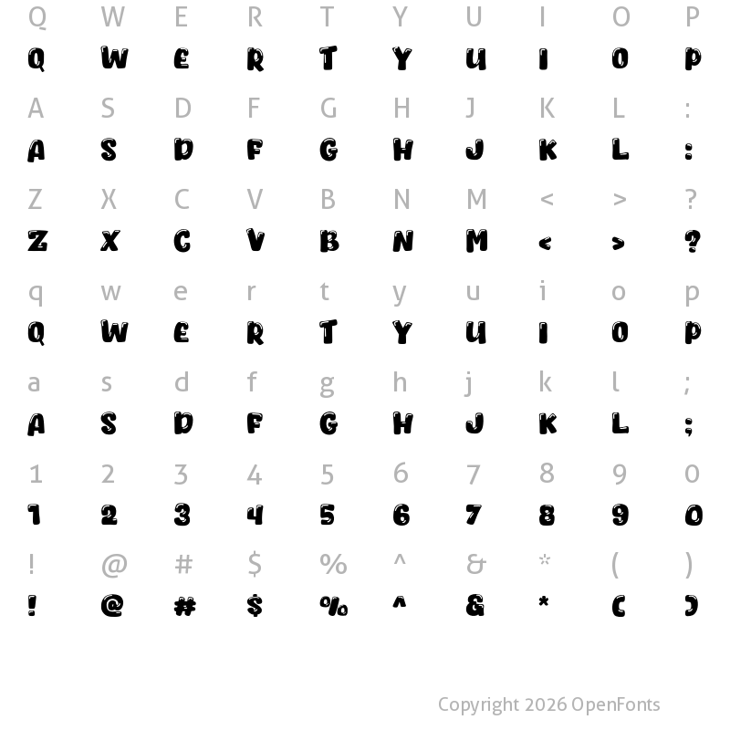 Character Map of Whocats Regular