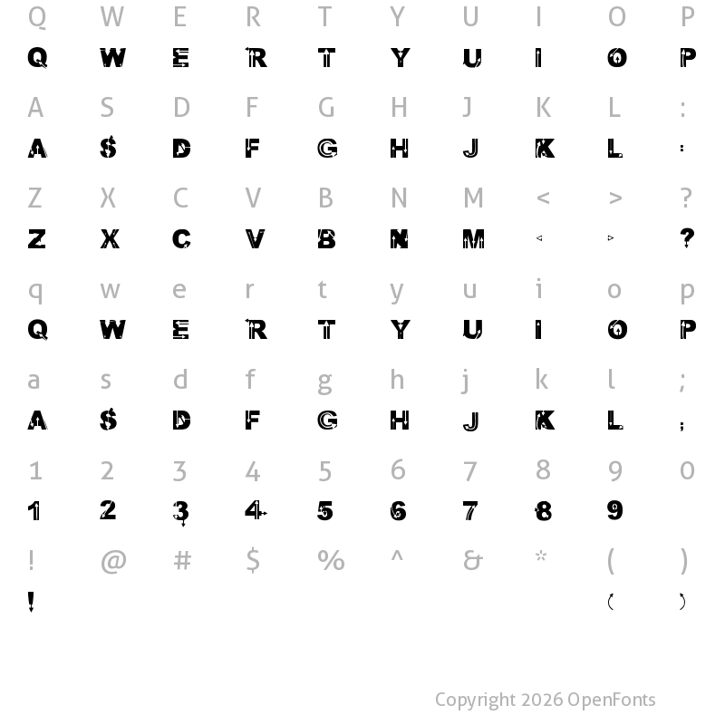 Character Map of Wild Arrows Medium