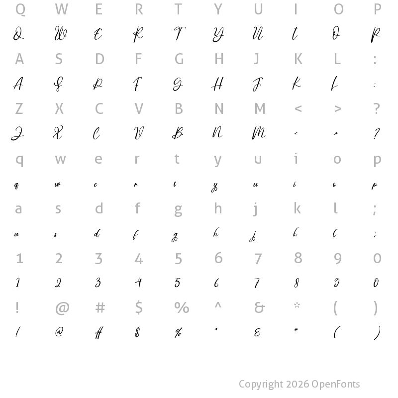 Character Map of William Smitson Regular