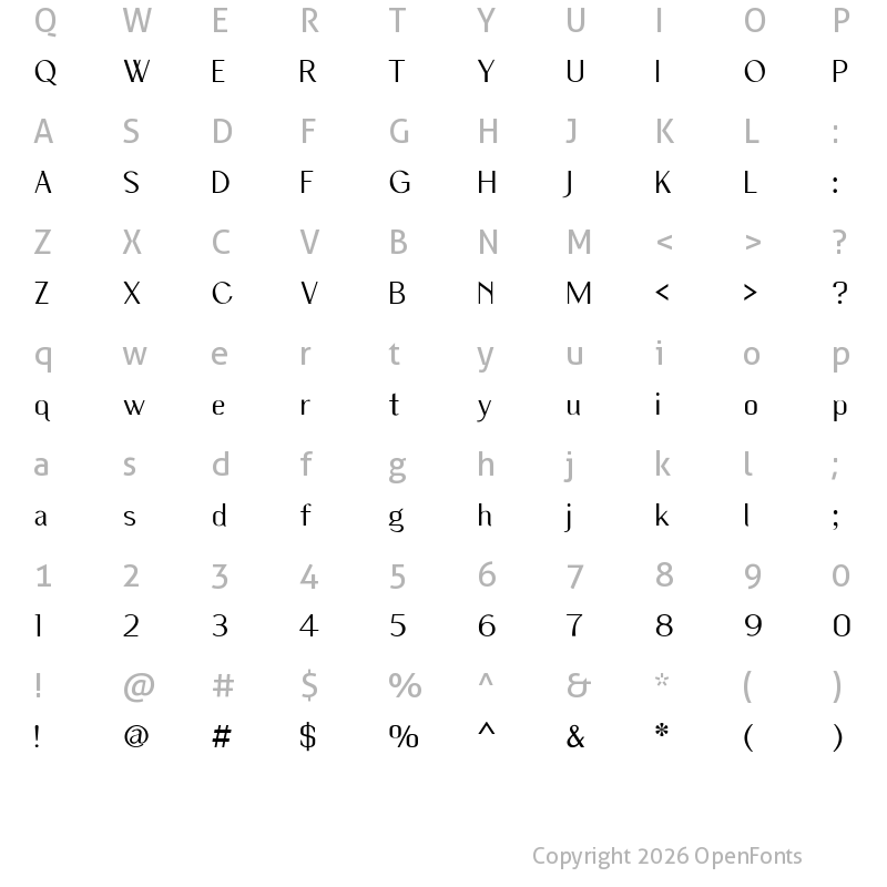 Character Map of Wilma Mankiller old Light SemiCondensed