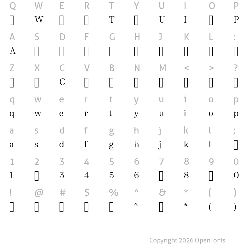 Character Map of Winslow-BookRegular ?