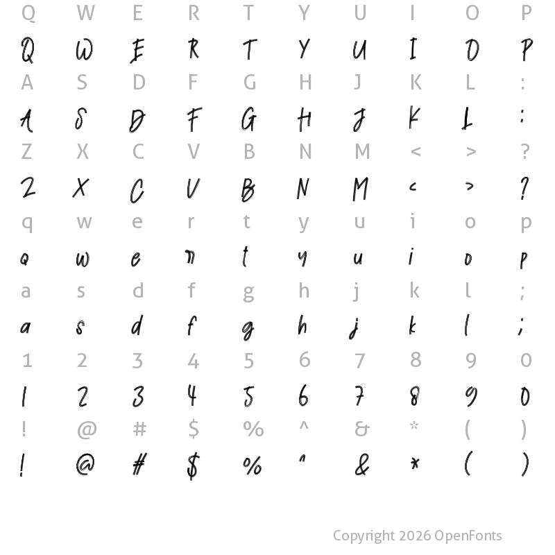 Character Map of Winter Regular