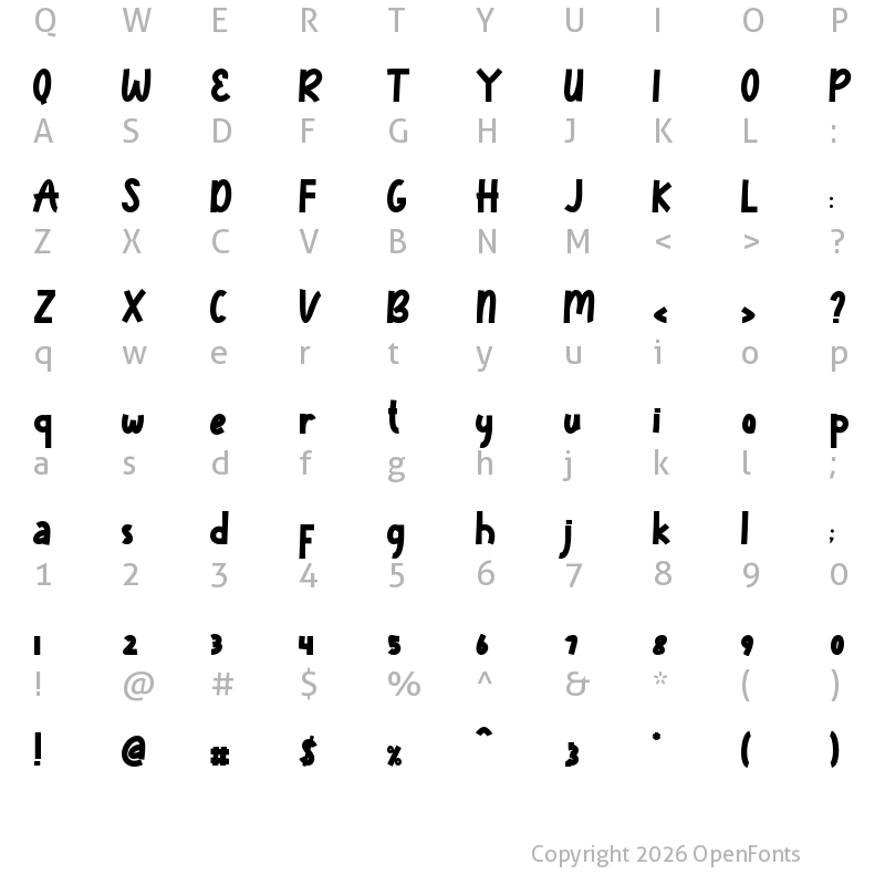 Character Map of Winter Style Regular