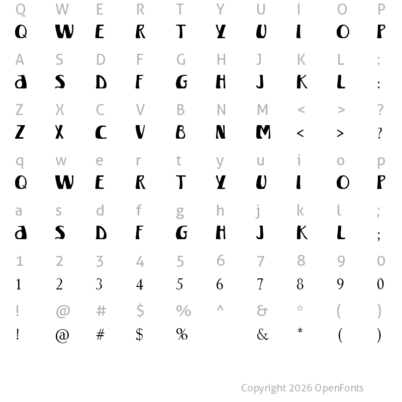 Character Map of Winterland [MKII] Regular