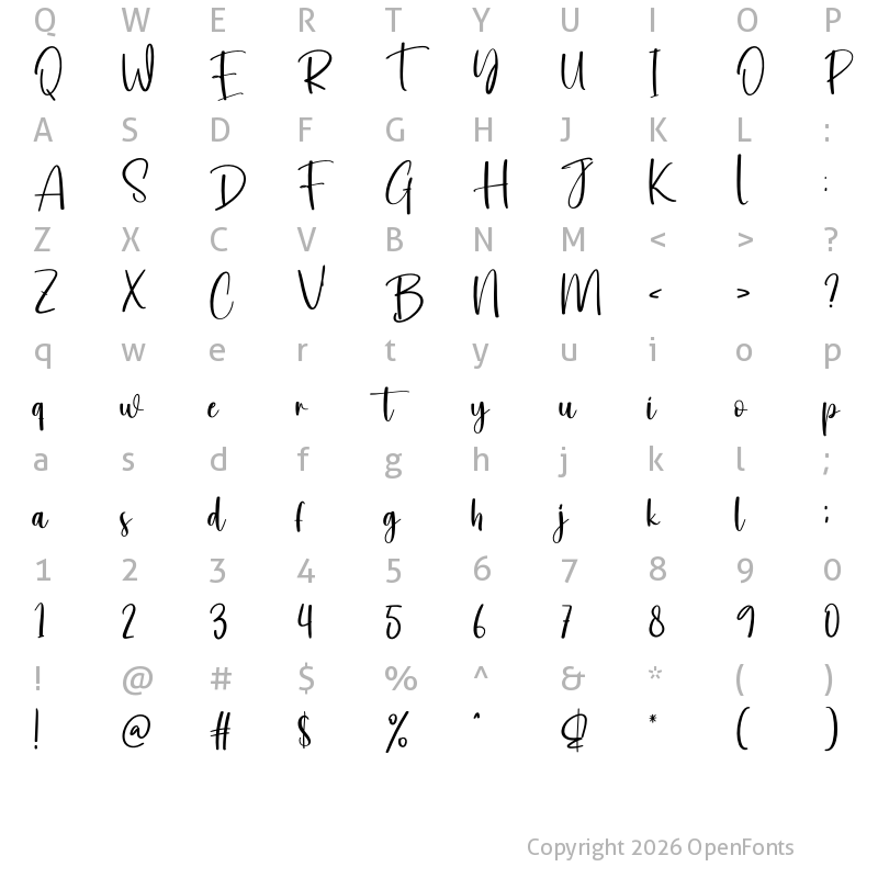 Character Map of Winterlive Regular