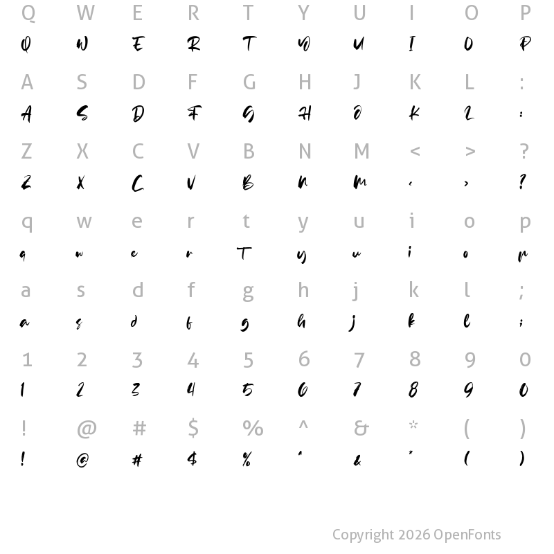 Character Map of Wintersoul Regular