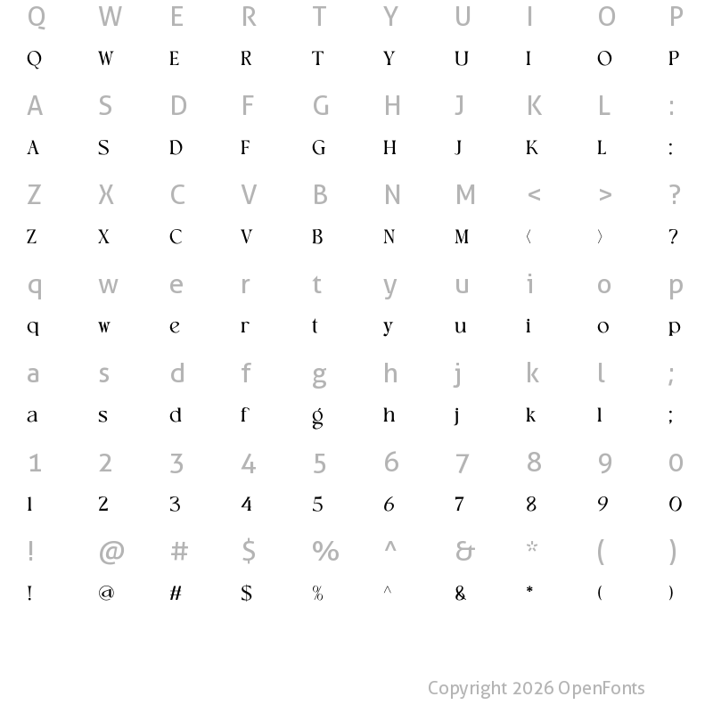 Character Map of Wish Shore Regular