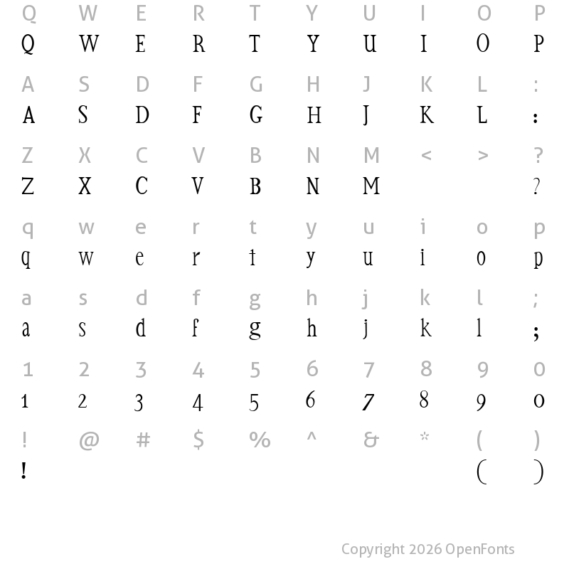 Character Map of witka Regular