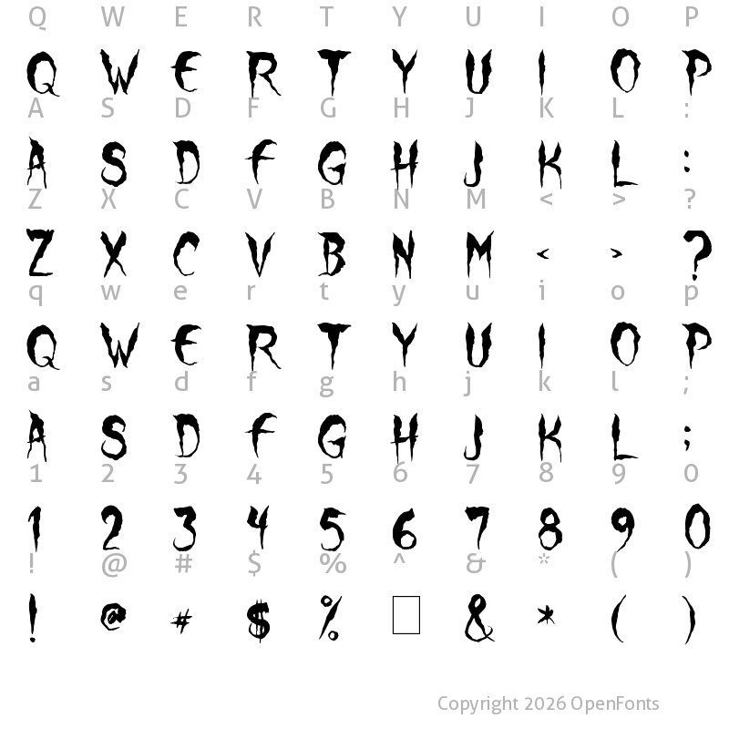 Character Map of Wolf Moon Regular