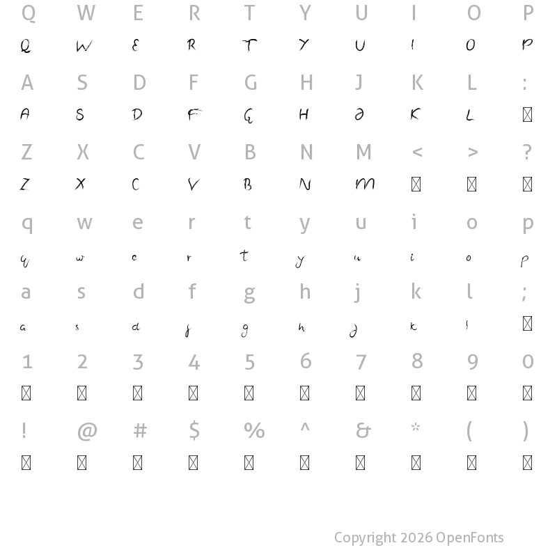 Character Map of Wolf Rubeus Demo Regular