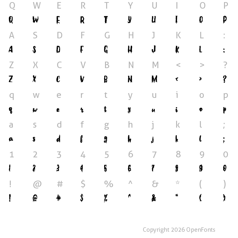 Character Map of Woman of the Apocalypse Regular