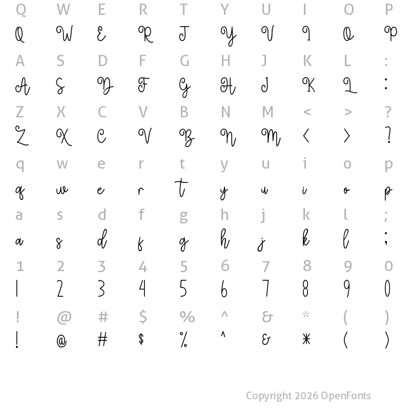 Character Map of Woman Regular