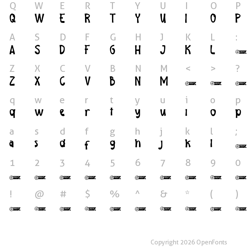Character Map of Wood Plant Demo Regular