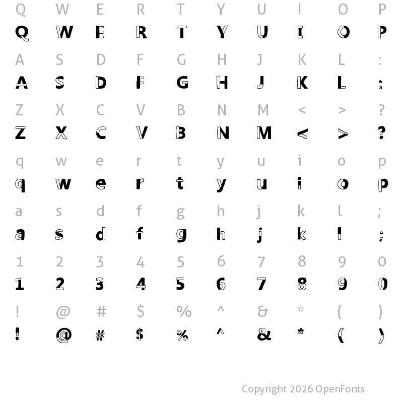 Character Map of woodcutter DELICADA Regular