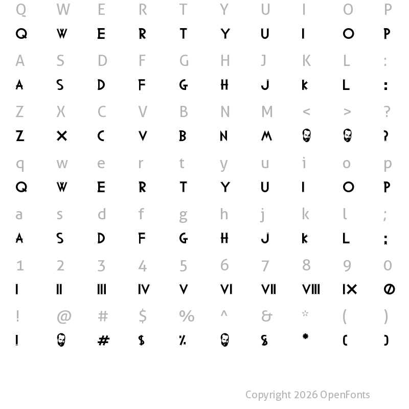 Character Map of Woodcutter MMXV Regular