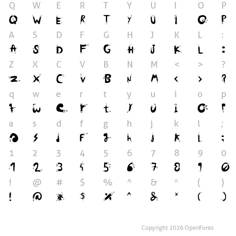 Character Map of woodcutter POLLITA ALEGRE Regular