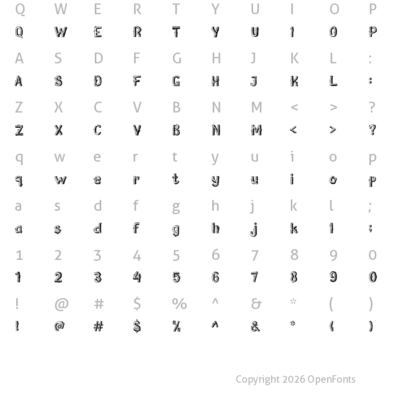 Character Map of Wooden Log Regular