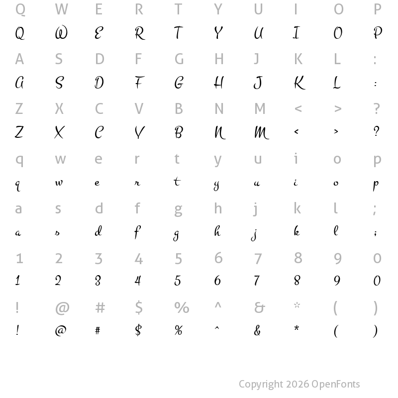 Character Map of Woodpecker Regular
