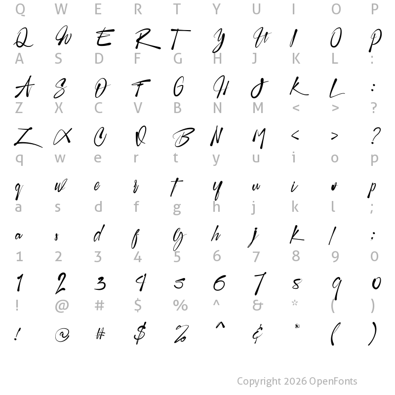 Character Map of Woonder Regular