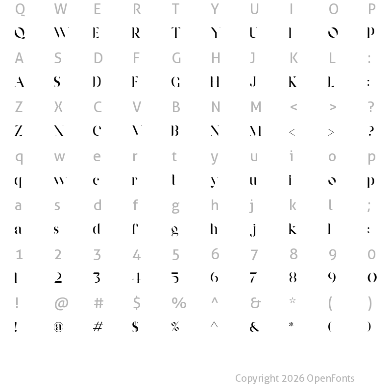 Character Map of Wordan Regular