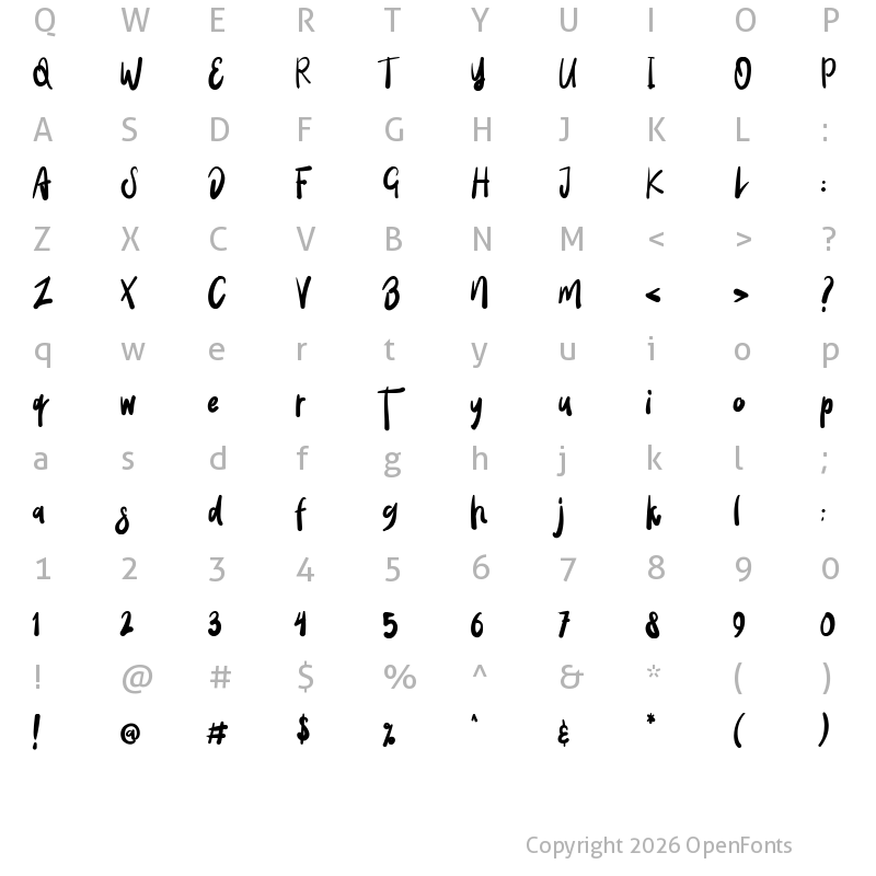 Character Map of Wowi Typeface Regular