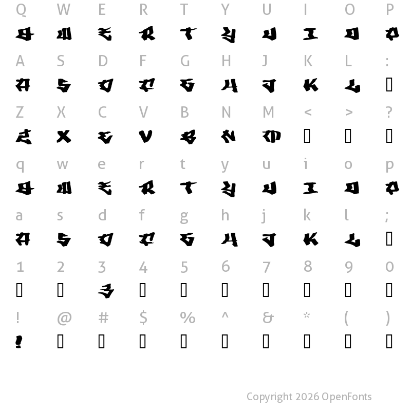 Character Map of Writers 3 Regular