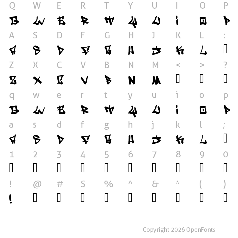 Character Map of Writers condensed Regular